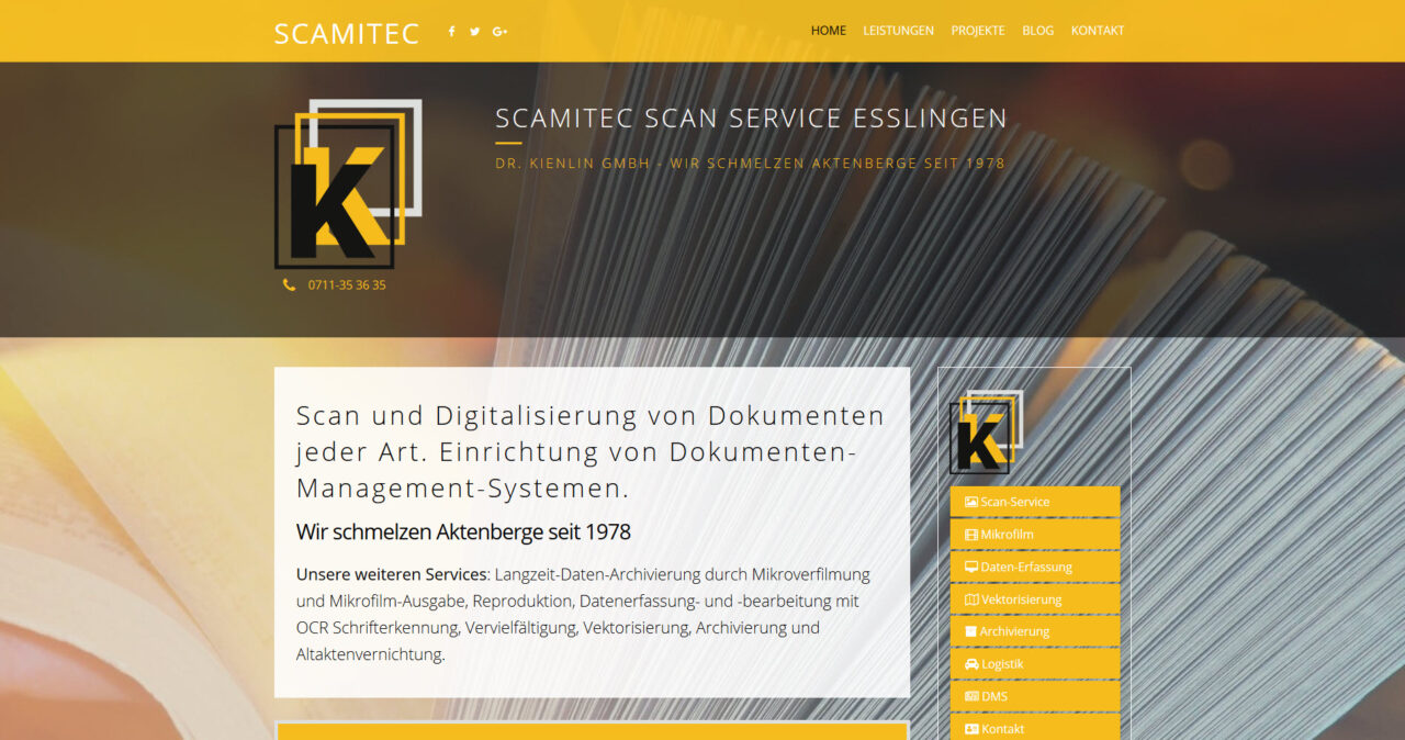 SCAMITEC Esslingen – Scan Service, Mikroverfilmung, Reproduktion, Vektorisierung, Archivierung