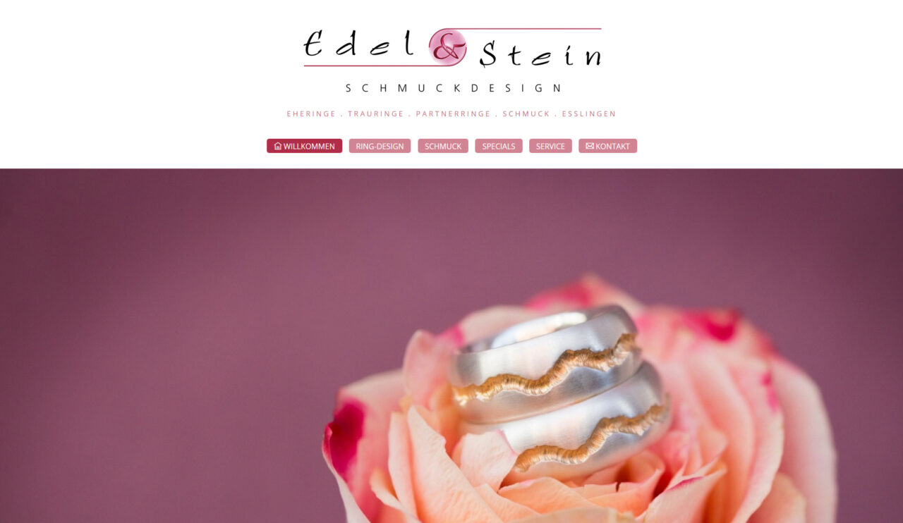 Wo der wunderschöne Schmuck in Esslingen entsteht – Relaunch der Webseite von Edel und Stein Schmuckdesign