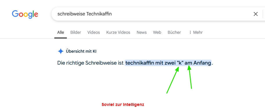 Gemini: Die richtige Schreibweise ist technikaffin mit zwei „k“ am Anfang